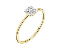 Pierścionek z żółtego złota z diamentami - 0,08 ct - próba 585. Żółte pierścionki Apart, z diamentem, złote. Za 1,959.00 zł.