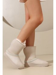 C'M Botki zimowe w kolorze beżowym rozmiar: 41. Brązowe botki C'M, na zimę, bez wzorów, bez obcasa, bez zapięcia. Za 108.99 zł.