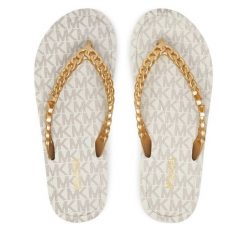 Japonki MICHAEL Michael Kors. Białe klapki MICHAEL Michael Kors, bez wzorów, bez obcasa. Za 249.99 zł.