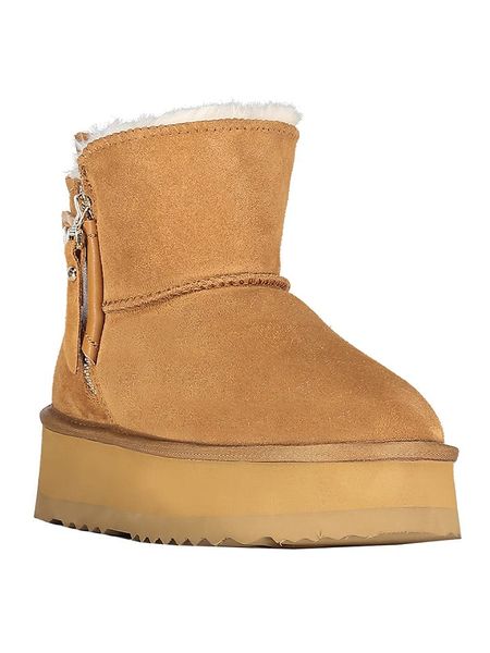 Geographical Norway Botki zimowe "Ozipcache" w kolorze jasnobrązowym rozmiar: 37. Brązowe botki Geographical Norway, na zimę, bez wzorów, z futra, bez obcasa, bez zapięcia. Za 152.99 zł.