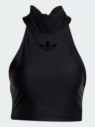 Adidas Top w kolorze czarnym rozmiar: XXS. Czarne topy Adidas, xxs, bez wzorów, bez kołnierzyka, bez ramiączek. Za 79.21 zł.