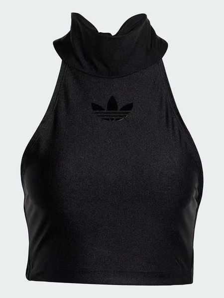 Adidas Top w kolorze czarnym rozmiar: XXS. Czarne topy Adidas, xxs, bez wzorów, bez kołnierzyka, bez ramiączek. Za 111.59 zł.