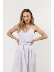 Awama Top w kolorze białym rozmiar: L. Białe topy Awama, l, bez wzorów, bez kołnierzyka, bez ramiączek. Za 87.99 zł.