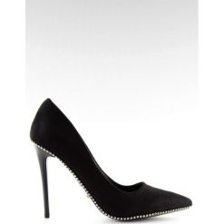 Eleganckie szpilki damskie czarne NF-23P Black. Czarne szpilki ButyModne, bez wzorów, z materiału, eleganckie, bez obcasa, na szpilce, bez zapięcia. W wyprzedaży za 109.00 zł.