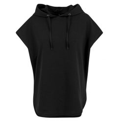 Damska Bluza Z Kapturem Z Krótkim Rękawem. Czarne bluzy BUILD YOUR BRAND, xl, bez wzorów, z kapturem. Za 131.99 zł.