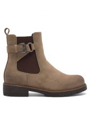 Clara Barson Botki LELAINA WS6207-07 Beżowy. Brązowe botki Clara Barson, bez wzorów, z materiału, bez obcasa, na płaskiej podeszwie, bez zapięcia. Za 149.99 zł.