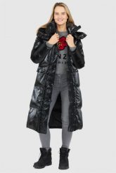 BLAUER Czarny puchowy płaszcz naomi z odpinanym kapturem. Czarne płaszcze Blauer USA, s, bez wzorów, z poliamidu. W wyprzedaży za 1,709.99 zł.