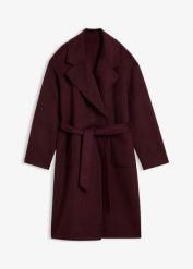 Płaszcz o kroju marynarki z miękkiej mieszanki wełny. Brązowe płaszcze bonprix, bez wzorów, z wełny, bez kaptura. Za 469.99 zł.