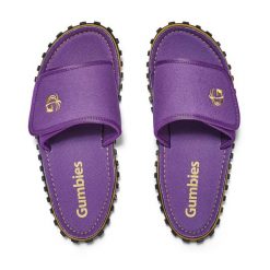Klapki damskie GUMBIES STRIDER SLIDE WOMEN. Fioletowe klapki Gumbies, bez wzorów, bez obcasa. Za 89.99 zł.