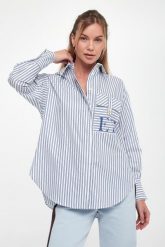 Koszula damska w paski ELISABETTA FRANCHI. Koszule Elisabetta Franchi, bez wzorów, bez kołnierzyka, bez ramiączek. Za 1,519.00 zł.