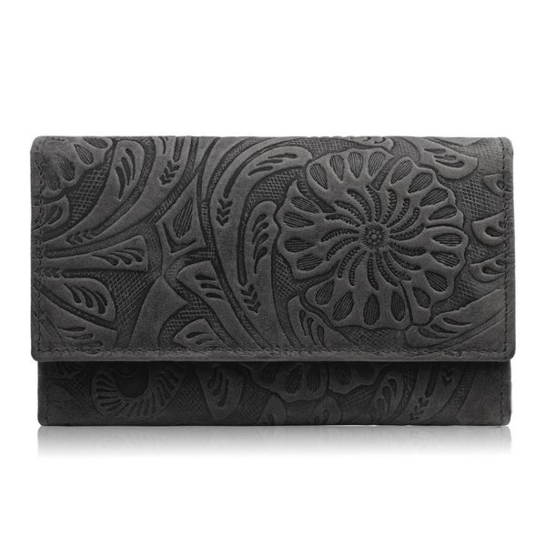 Portfel skórzany vintage Paolo Peruzzi T-108-HBL czarny. Czarne portfele PAOLO PERUZZI, bez wzorów, z materiału. Za 67.15 zł.