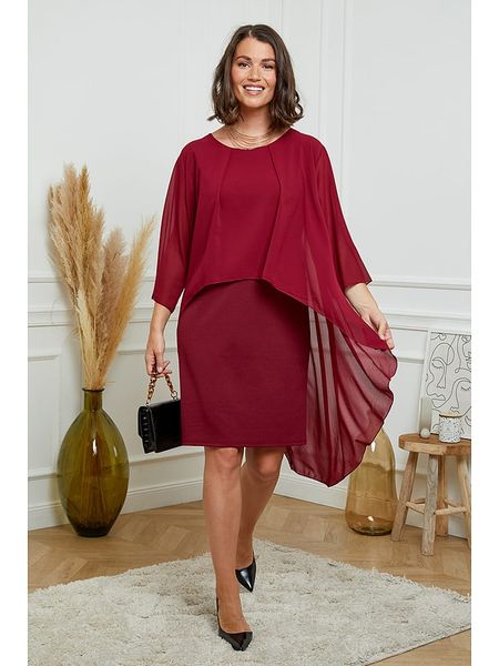 Curvy Lady Sukienka w kolorze czerwonym rozmiar: 40/42. Czerwone sukienki Curvy Lady, bez wzorów, klasyczne, bez kołnierzyka, bez ramiączek, mini. Za 151.45 zł.