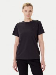Wrangler T-Shirt Sign Off 112373023 Czarny Slim Fit. Czarne t-shirty Wrangler, s, bez wzorów, z bawełny, bez kołnierzyka, bez ramiączek. Za 119.99 zł.