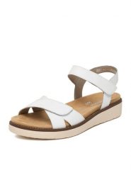 Remonte Sandały CEO-D2049-83 Biały. Białe sandały Remonte, bez wzorów, ze skóry, bez obcasa, na płaskiej podeszwie, bez zapięcia. Za 369.99 zł.