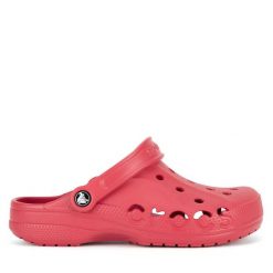 Klapki Crocs. Czerwone klapki Crocs, bez wzorów, bez obcasa. Za 199.99 zł.
