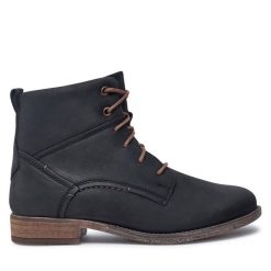 Botki Josef Seibel. Czarne botki Josef Seibel, bez wzorów, bez obcasa, na płaskiej podeszwie, bez zapięcia. Za 479.99 zł.