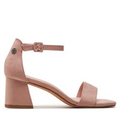 Sandały Refresh. Brązowe sandały Refresh, bez wzorów, bez obcasa, na słupku, bez zapięcia. Za 189.99 zł.
