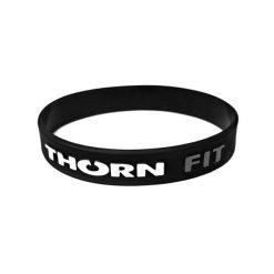 Opaska na rękę dla dorosłych THORN FIT Wrist band. Czarne paski THORN FIT, bez wzorów, sportowe. Za 5.99 zł.