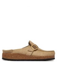 Birkenstock Klapki Buckley 1030443 Beżowy. Brązowe klapki Birkenstock, bez wzorów, ze skóry, bez obcasa. Za 679.99 zł.