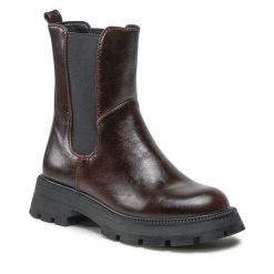 Sztyblety Jenny Fairy. Brązowe botki Jenny Fairy, bez wzorów, bez obcasa, na płaskiej podeszwie, bez zapięcia. Za 107.98 zł.