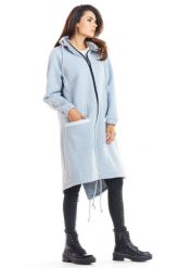 Ciepła długa bluza damska jak parka bawełna premium szara. Szare parki Infinite You, l, z bawełny, z kapturem. Za 319.00 zł.