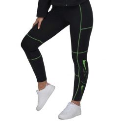 Legginsy Sportowe Damskie Nike. Czarne legginsy Nike, bez wzorów, na fitness i siłownię. Za 142.60 zł.