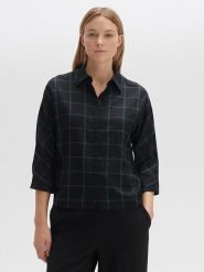 OPUS Bluzka w kolorze czarno-zielonym rozmiar: 38. Czarne bluzki Opus, bez wzorów, z bawełny, bez kołnierzyka, bez ramiączek. Za 121.99 zł.