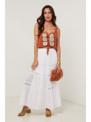 Le Monde du Lin Spódnica w kolorze białym rozmiar: 36/38. Białe spódnice Le Monde du Lin, bez wzorów, z bawełny, maxi. Za 130.99 zł.