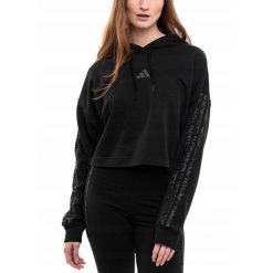 Bluza Damska adidas z Kapturem Krótka Bawełniana Sportowa Hoodie roz. XS. Czarne bluzy Adidas, xl, bez wzorów, z bawełny, z kapturem. Za 238.00 zł.