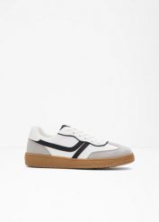 Sneakersy. Białe obuwie sportowe bonprix, bez zapięcia. Za 124.99 zł.