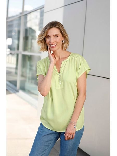 WITT WEIDEN Bluzka w kolorze zielonym rozmiar: 44. Zielone bluzki WITT WEIDEN, bez wzorów, z wiskozy, bez kołnierzyka, bez ramiączek. Za 36.86 zł.