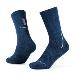 Skarpety BUFF Dryflx Crew. Niebieskie skarpety Buff, bez wzorów, z elastanu. Za 129.99 zł.