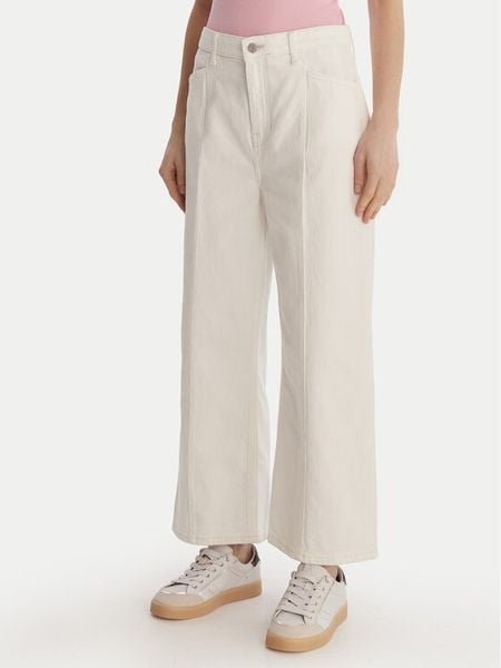 Guess Jeansy W6RA1H D6521 Biały Wide Leg. Białe jeansy Guess, z aplikacjami. Za 257.99 zł.