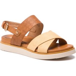 Sandały WRANGLER - Punch Karen 2 WL91641A Yellow 073. Brązowe sandały Wrangler, bez wzorów, z materiału, bez obcasa, bez zapięcia. W wyprzedaży za 179.00 zł.