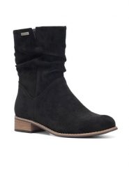 Clara Barson Botki WS14087-02 Czarny. Czarne botki Clara Barson, bez wzorów, z materiału, bez obcasa, na płaskiej podeszwie, bez zapięcia. Za 139.99 zł.