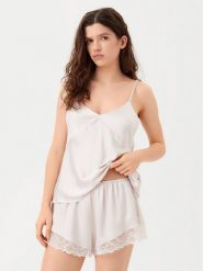 Calvin Klein Underwear Piżama 000QS7428E Różowy Regular Fit. Czerwone piżamy Calvin Klein Underwear, bez wzorów, z syntetyku, bez ramiączek. Za 239.99 zł.