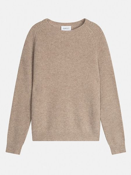 Perfect Cashmere Kaszmirowy sweter "Oceane" w kolorze beżowym rozmiar: S. Brązowe swetry Perfect Cashmere, s, bez wzorów, z kaszmiru, bez ramiączek. Za 506.32 zł.