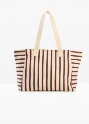 Półcienna shopperka w dużym rozmiarze. Białe shopper bonprix, bez wzorów, bez dodatków. Za 97.99 zł.