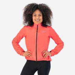 Damska kurtka wodoodporna Rogelli Core. Brązowe kurtki sportowe Rogelli, s, bez wzorów, bez kaptura, rowerowe. W wyprzedaży za 125.00 zł.