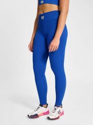 Damskie legginsy bezszwowe prążkowane Hummel Pulse. Niebieskie legginsy Hummel, l, bez wzorów, z elastanu. Za 138.50 zł.