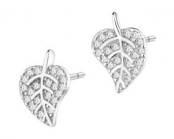 Kolczyki srebrne z cyrkoniami - liście. Szare kolczyki Apart, z cyrkonią, srebrne. Za 99.00 zł.