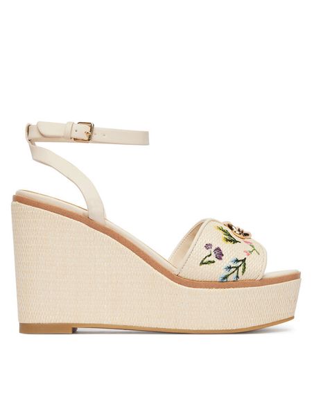 Aldo Sandały Carrabririel 14296165 Beżowy. Brązowe sandały Aldo, bez wzorów, z syntetyku, bez obcasa, na koturnie, bez zapięcia. Za 256.99 zł.