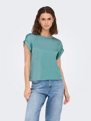 ONLY Koszulka w kolorze turkusowym rozmiar: XL. Niebieskie bluzki Only, xl, bez wzorów, bez kołnierzyka, bez ramiączek. Za 99.03 zł.