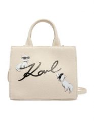 KARL LAGERFELD Torebka B1W50094 Beżowy. Brązowe torebki klasyczne KARL LAGERFELD, bez wzorów, z materiału, bez dodatków. Za 429.99 zł.