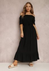 Czarna Sukienka z Wiskozy Phoebiolea. Czarne sukienki Renee, na lato, l, bez wzorów, z wiskozy, wakacyjne, bez kołnierzyka, bez ramiączek, maxi, rozkloszowane. Za 49.99 zł.