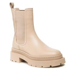 Sztyblety GINO ROSSI. Brązowe botki Gino Rossi, bez wzorów, bez obcasa, na płaskiej podeszwie, bez zapięcia. Za 429.99 zł.