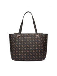 Guess Torebka Calebra Travel TWLP95 36024 Brązowy. Brązowe shopper Guess, z aplikacjami, ze skóry, bez dodatków. Za 799.99 zł.
