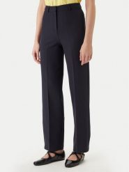 Morgan Spodnie materiałowe 242-POYA.F Granatowy Straight Fit. Niebieskie spodnie materiałowe Morgan, bez wzorów, z materiału. Za 279.99 zł.