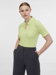 Orsay Koszulka w kolorze jasnozielonym rozmiar: L. Zielone bluzki Orsay, l, bez wzorów, bez kołnierzyka, bez ramiączek. Za 34.99 zł.