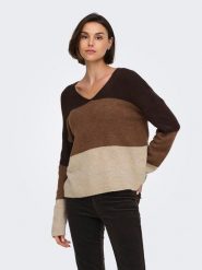 JDY Sweter "Elanora" w kolorze brązowo-beżowo-jasnobrązowym rozmiar: XL. Brązowe swetry JDY, xl, bez wzorów, bez ramiączek. Za 109.95 zł.